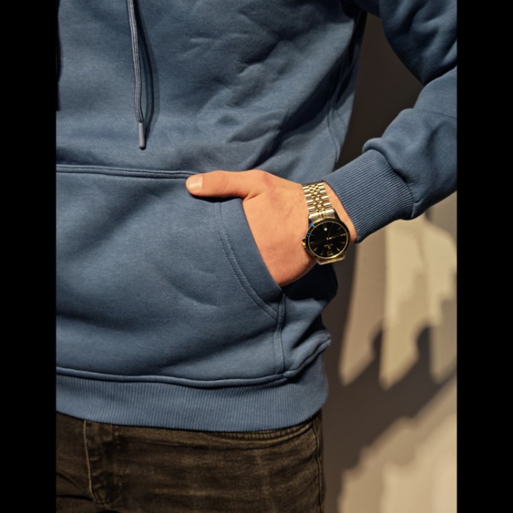 Kapüşonlu Sweatshirt–Mavi