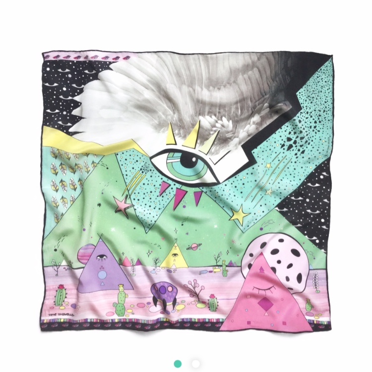 FALLING ANGELS/ SILK SCARF 65x65 cm