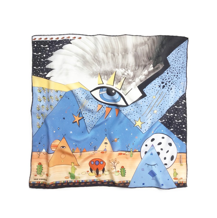FALLING ANGELS/ SILK SCARF 65x65 cm