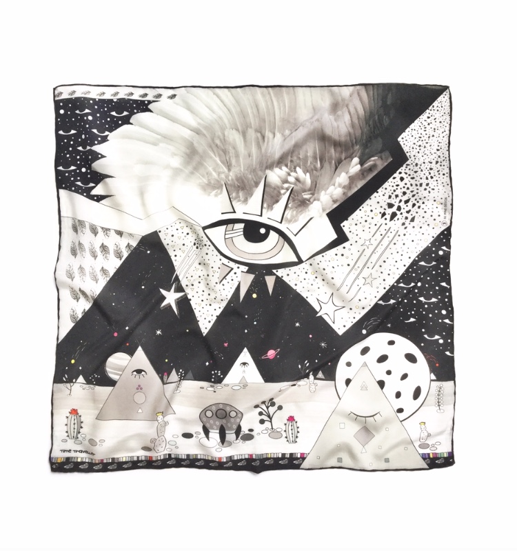 FALLING ANGELS/ SILK SCARF 65x65 cm