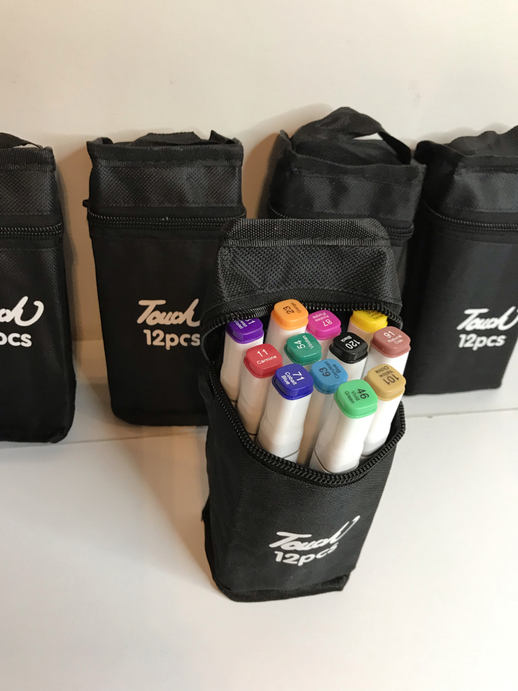 12’li Çantalı Touch marker kalem 