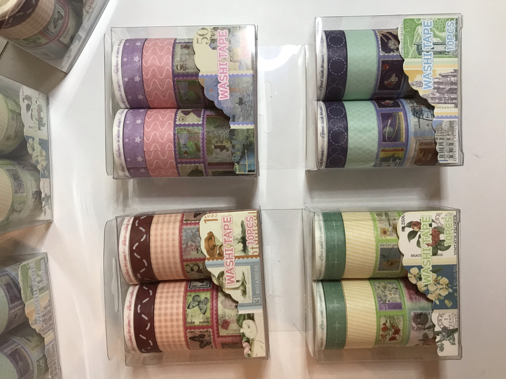 Retro Vintage Desenli Washi Tape 10’lu Set 