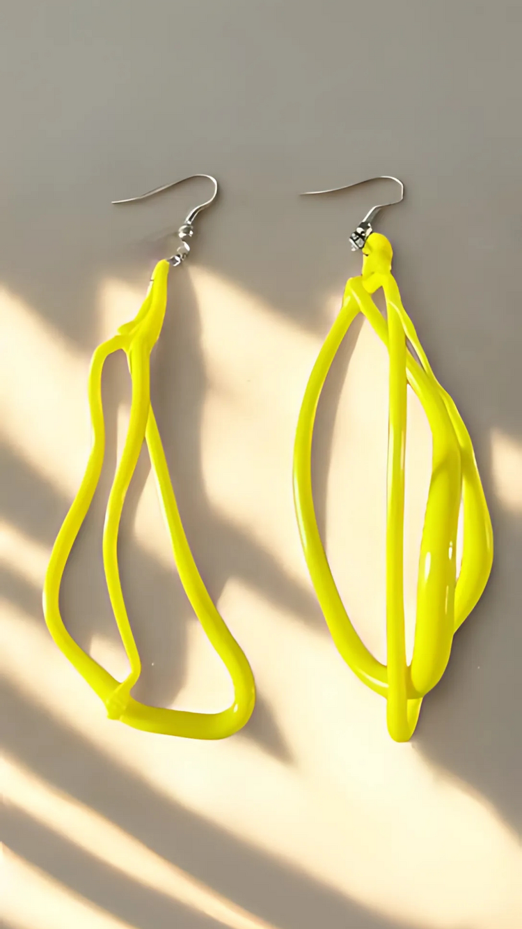 Sari Murano Cam Küpe