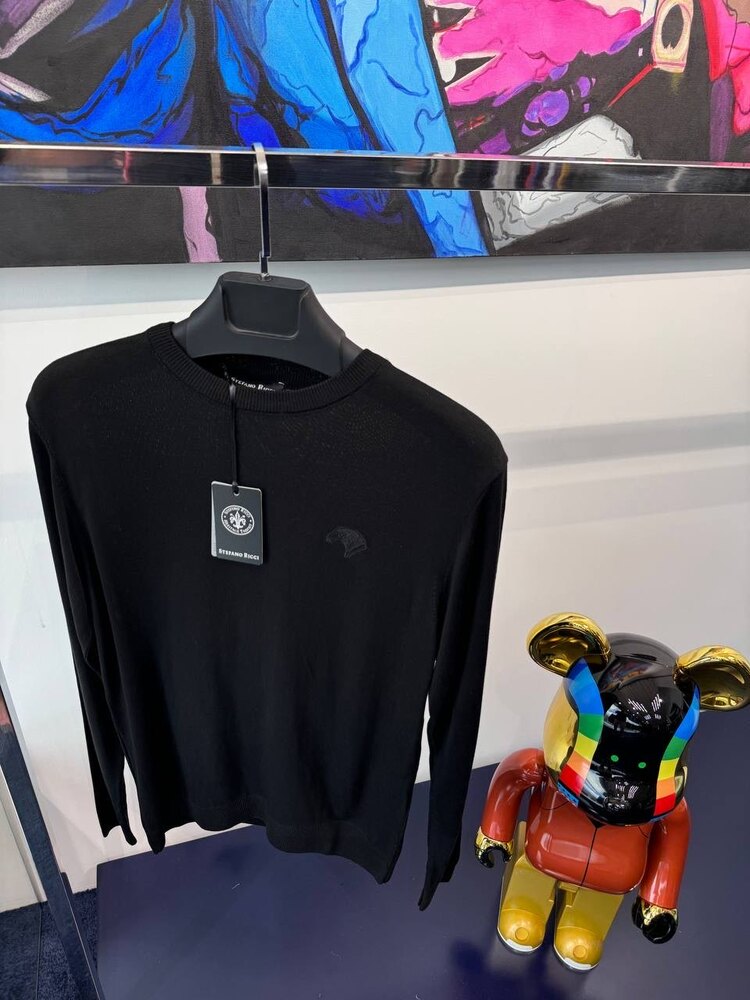 Stefano Ricci Siyah Triko Slim Fit