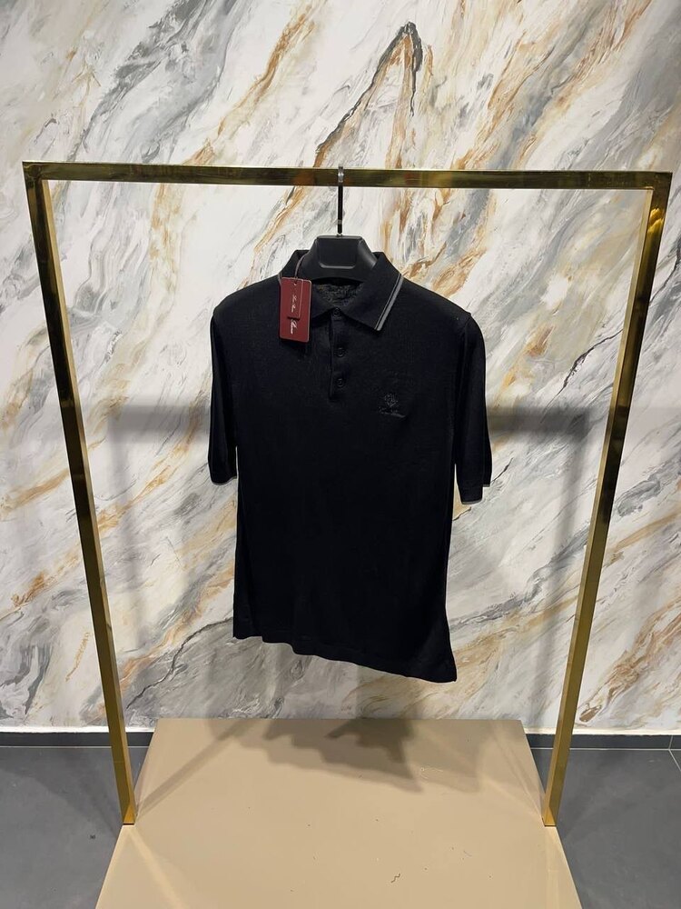 Loro Piana Triko Polo Siyah