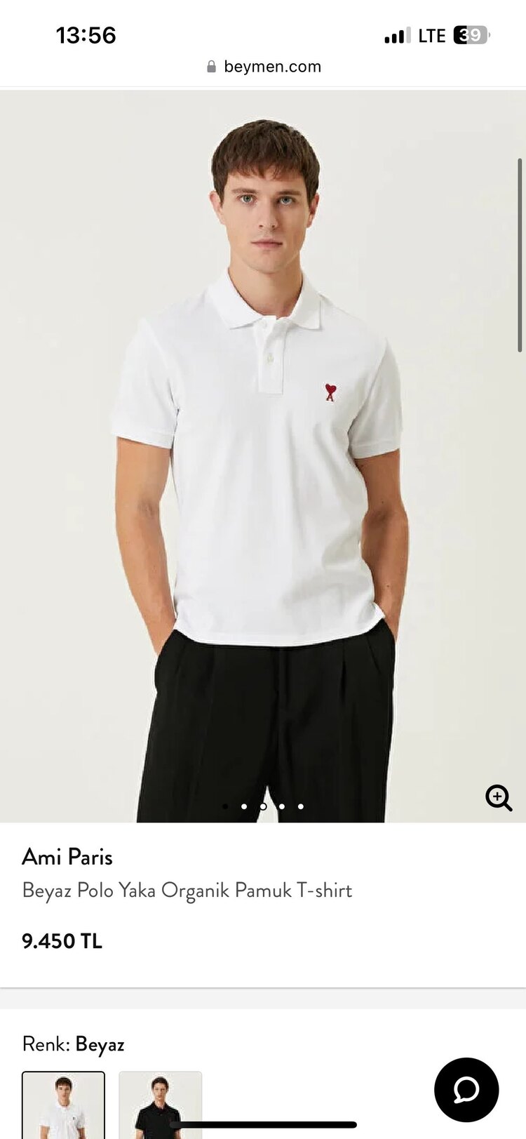 Ami Paris Polo Yaka Beyaz