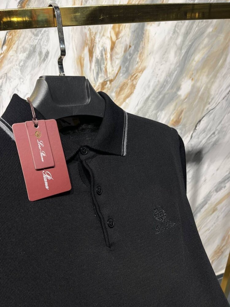 Loro Piana Triko Polo Siyah
