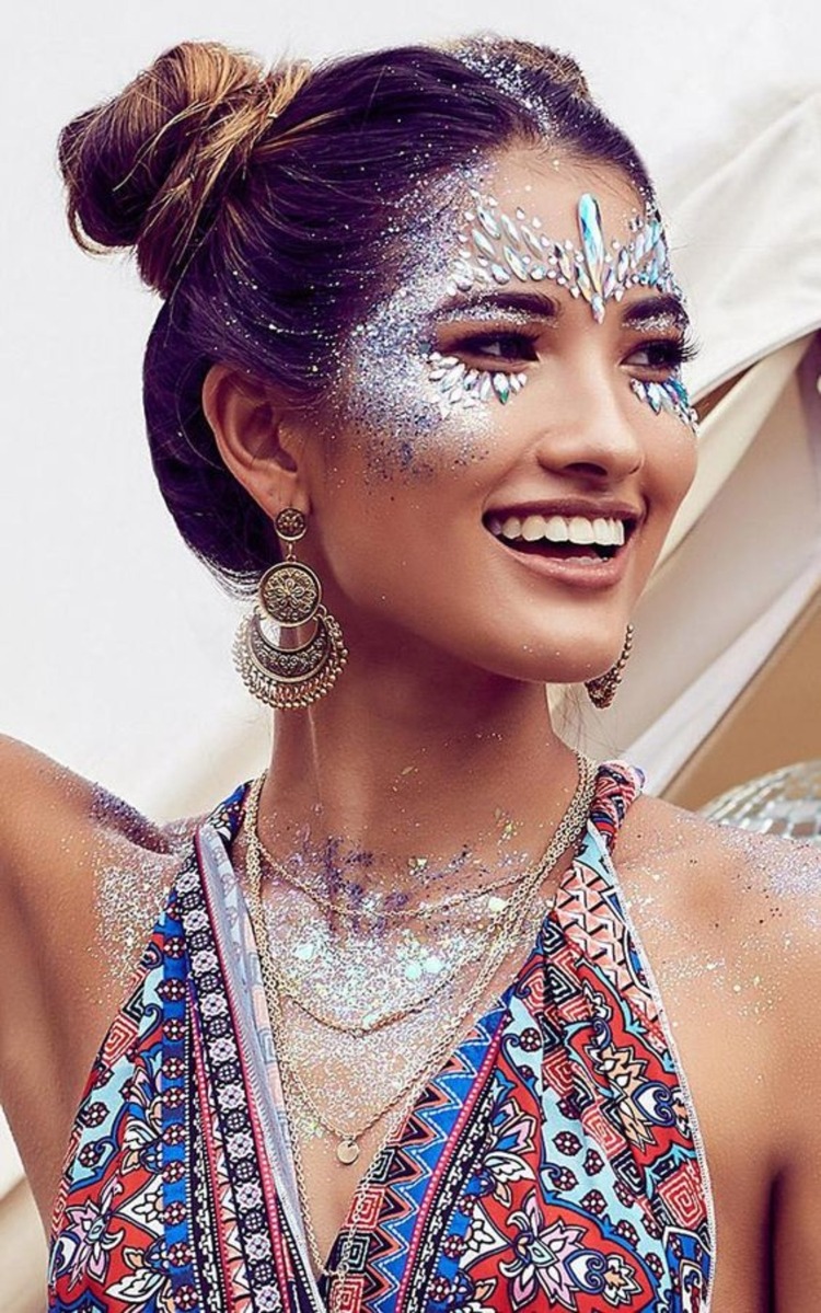 Cleopatra Işıltılı Holografik Festival Yüz Taşı Face Sticker