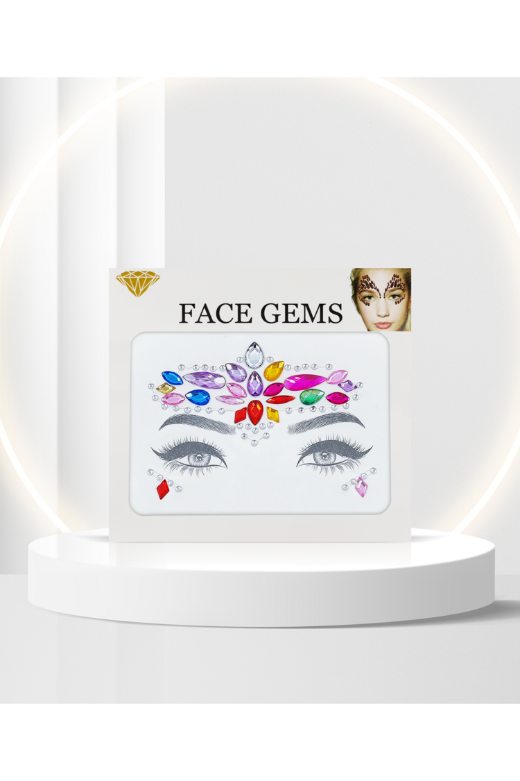 Renkli lotus kendinden yapışkanlı yüz taşı face gems