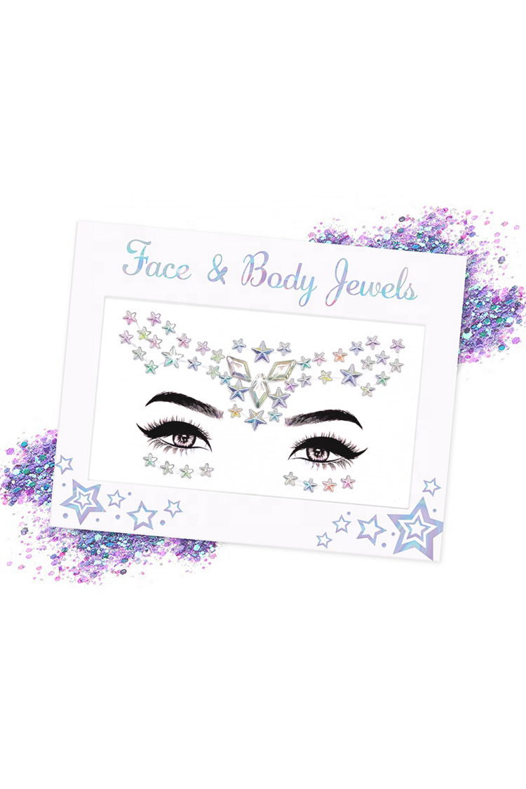 Holografik Yıldız Yüz Ve Vücut Taşı Face Gems
