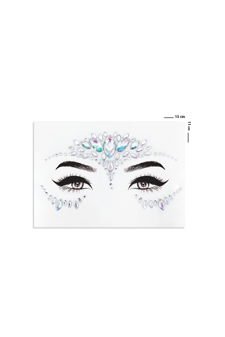 Holografik Renkli Kendinden Yapışkanlı Kristal Yüz Taşı Face Gems