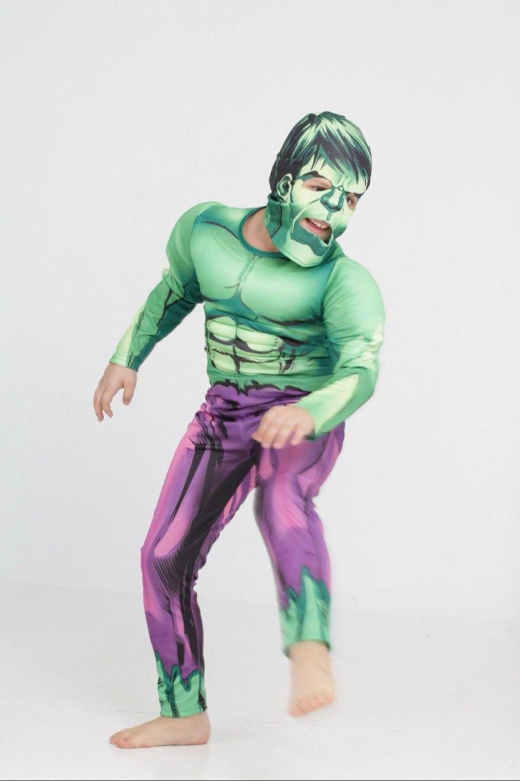 Çocuklar için Kaslı Hulk kostümü/iki farklı renk