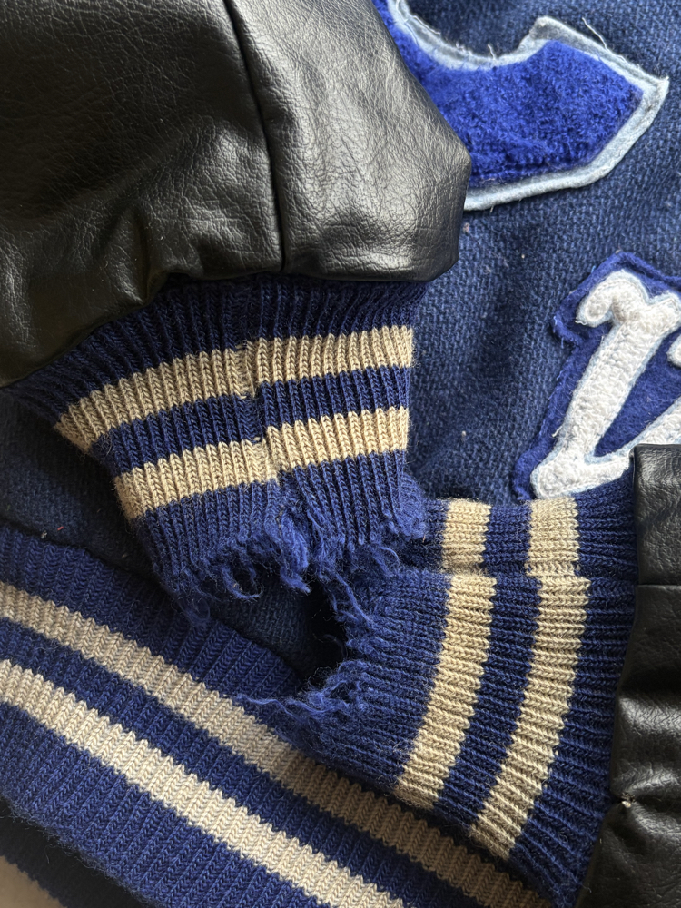 70’s Distressed DeLong Varsity Jacket S-M