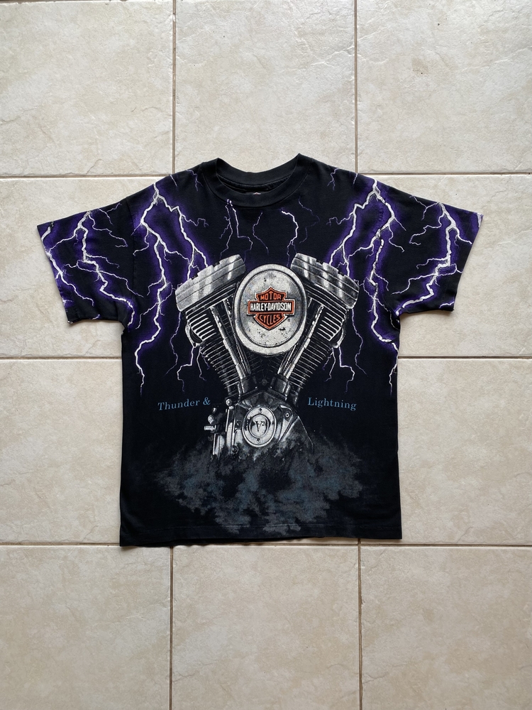 1995 HD Thunder&Lightning AOP Tee Medium