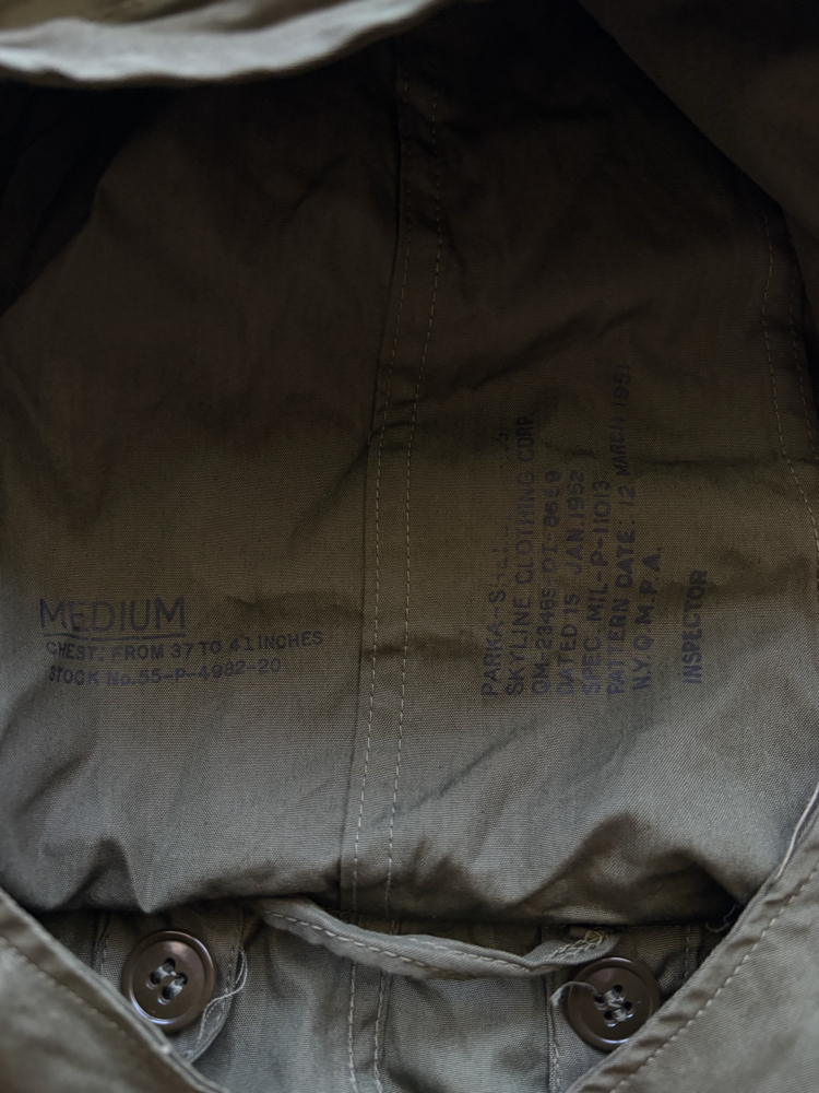 1951 Korean War M-51 Fishtail Parka