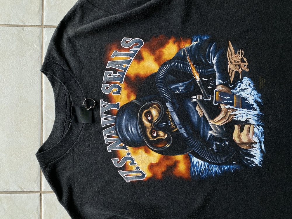 1989 3D Emblem Navy Seals Tee Large