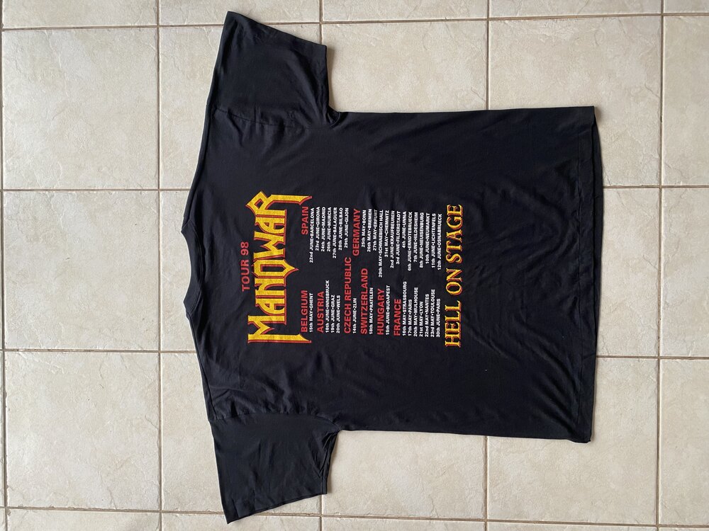 1998 Manowar Euro Tour Tee XXL