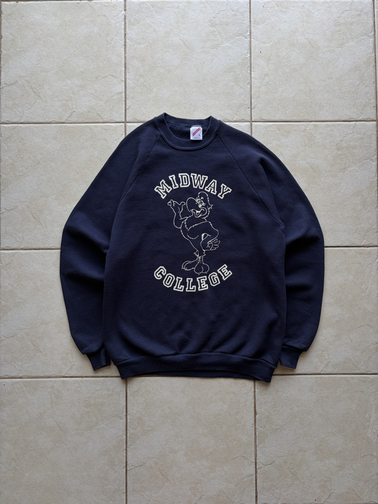 80’s Midway College Raglan Sweat S-M