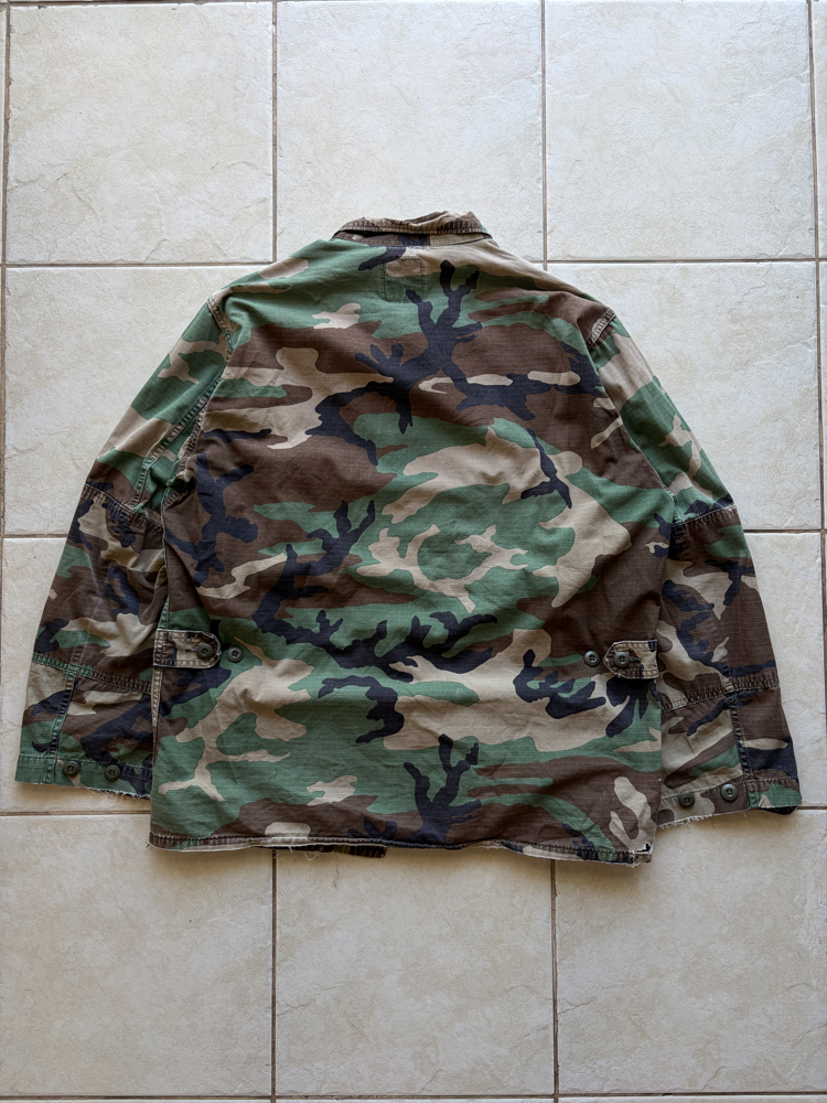 80’s US Army Woodland Camo BDU Shirt L-XL