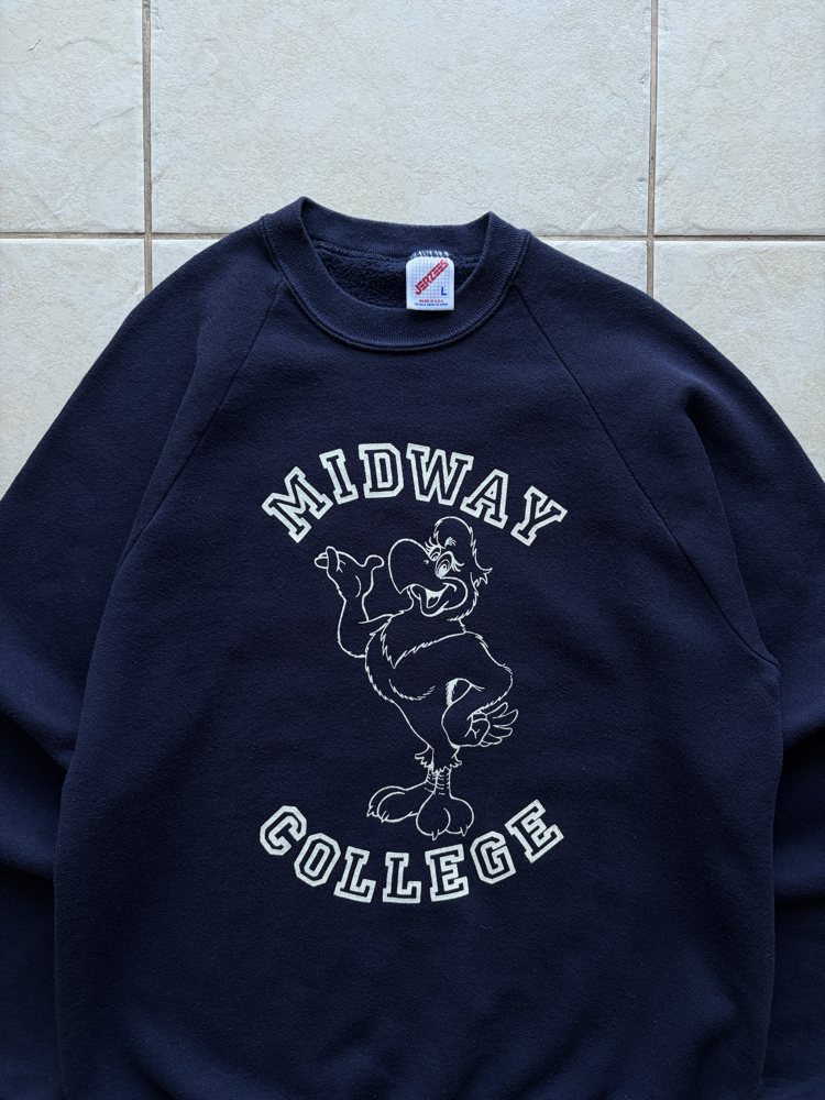 80’s Midway College Raglan Sweat S-M