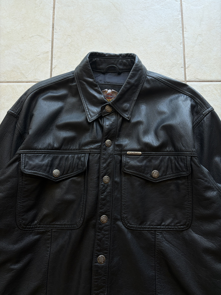 Harley Davidson Leather Shirt M-L