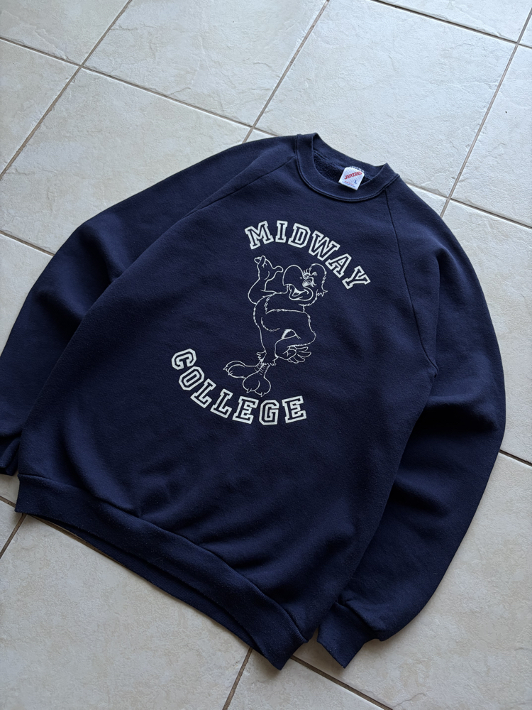 80’s Midway College Raglan Sweat S-M