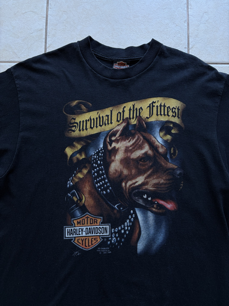 1991 Harley Davidson 3D Emblem Tee Large