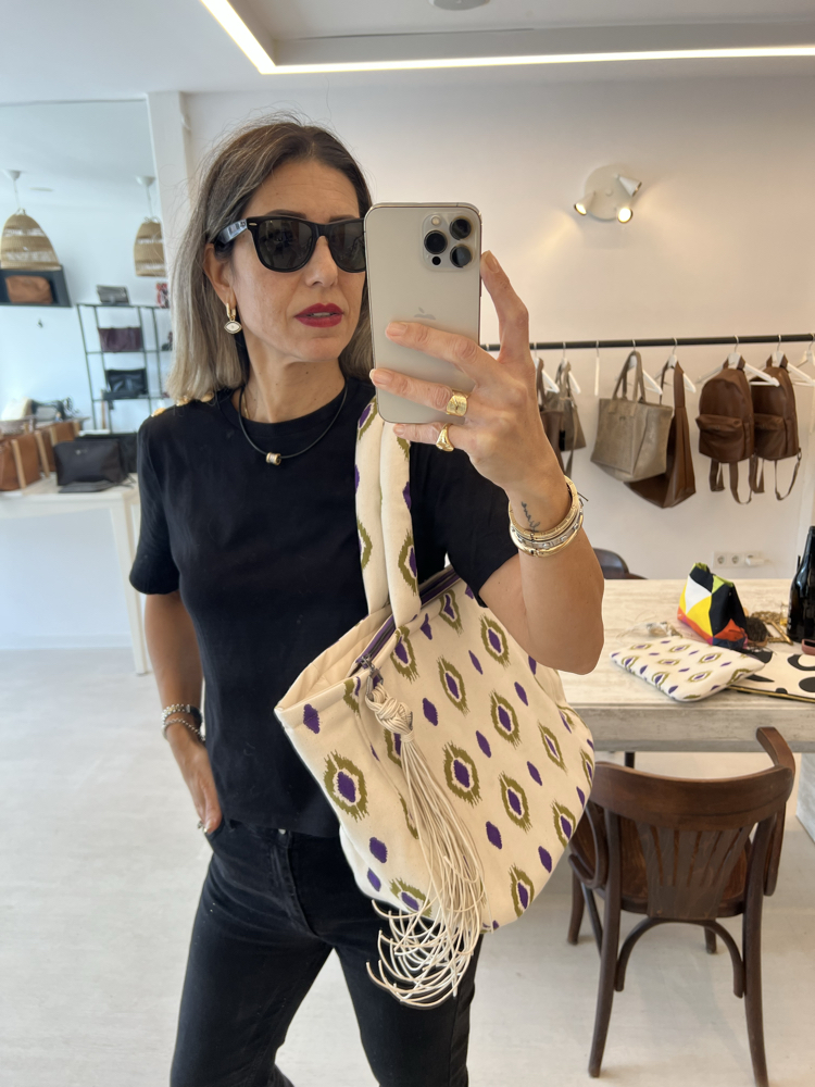 Kanvas İkat Desen Shopper