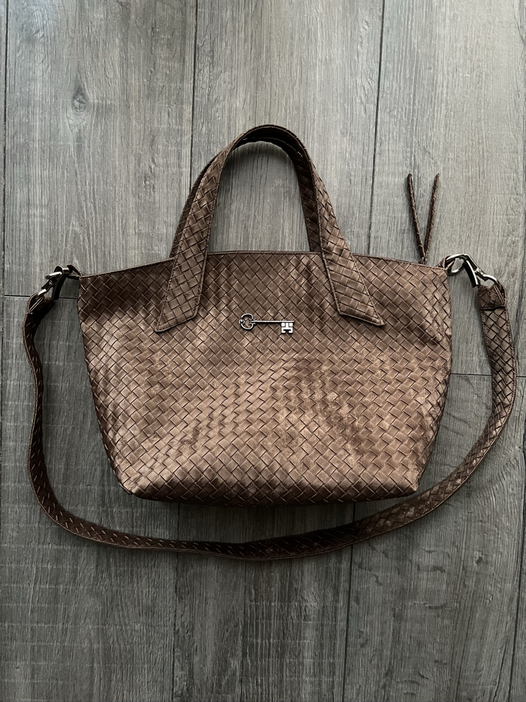 Süet Hasır Kahve City Bag