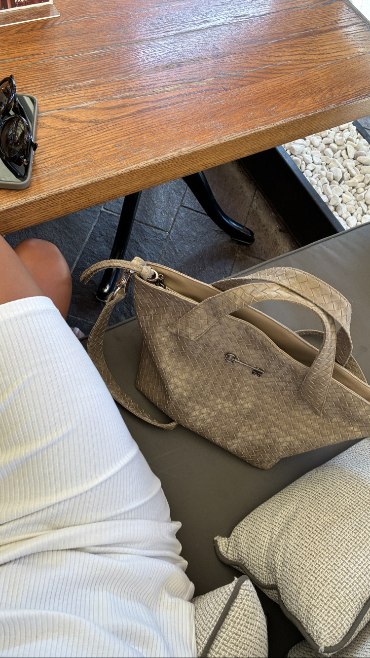 Süet Biscuit Hasır City Bag
