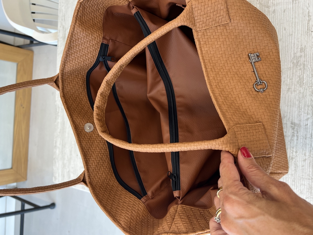 Taba Maxi Hasır Deri ShoppingBag