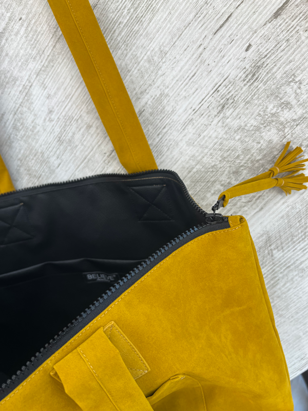 Verona Safran Velvet Nubuk Dokulu Shopper