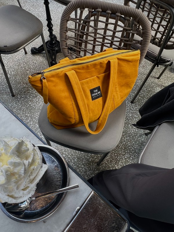 Verona Safran Velvet Nubuk Dokulu Shopper