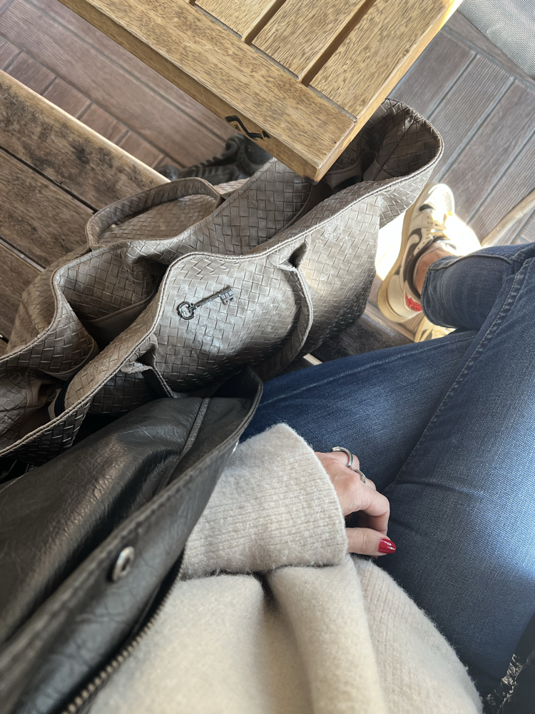 Süet Biscuit Hasır Deri Maxi ShoppingBag 