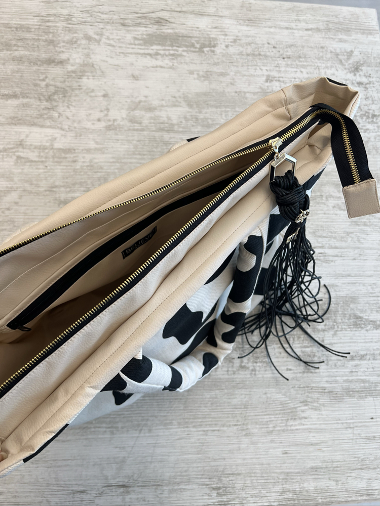 Kanvas Zebra Desen Shopper