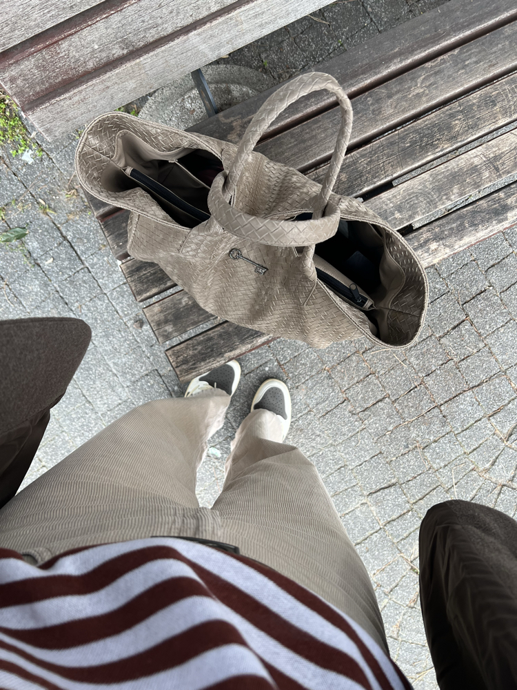 Süet Biscuit Hasır Deri Maxi ShoppingBag 