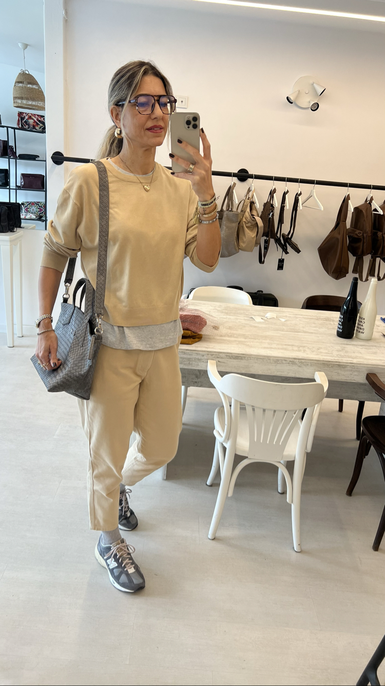 Süet Gri Hasır City Bag