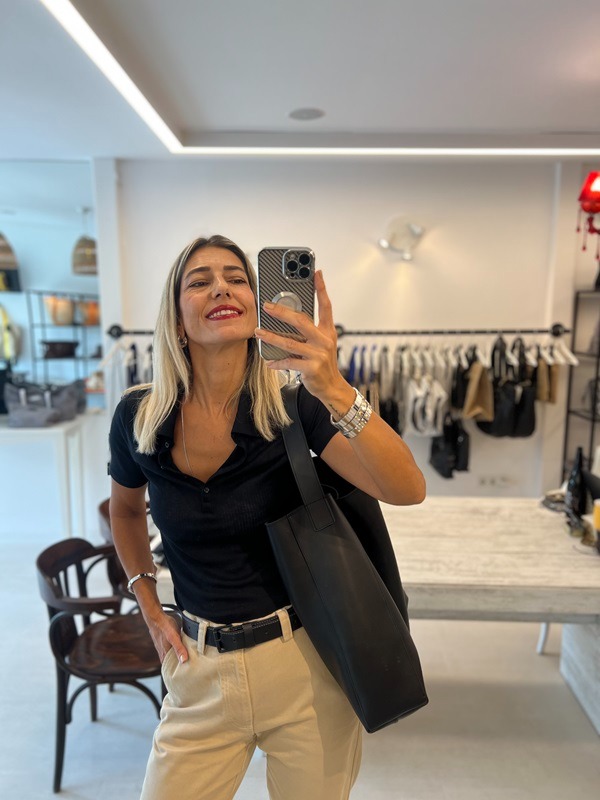 Siyah POCHETTE  Deri City Bag
