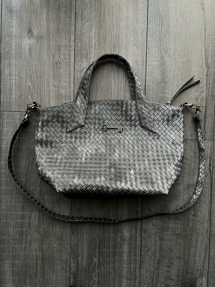 Süet Gri Hasır City Bag