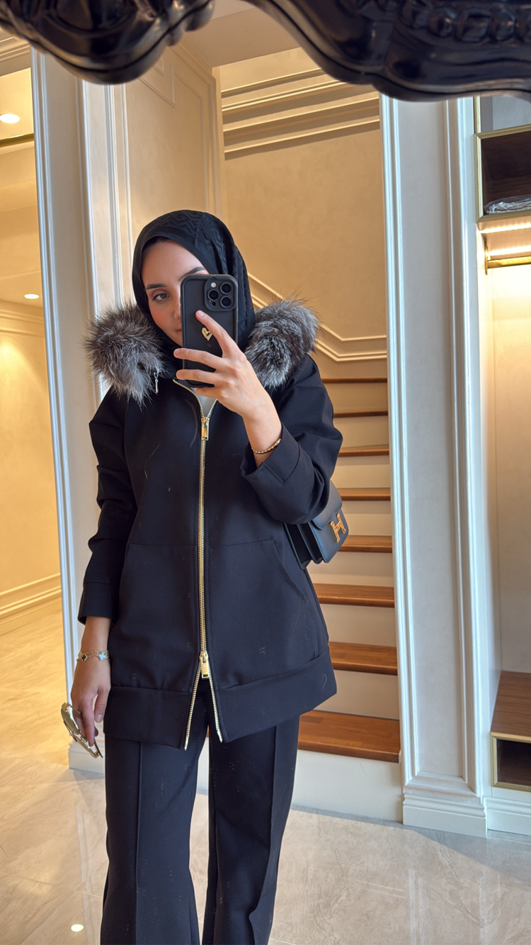 Premium Fox Fur Hoodie Set