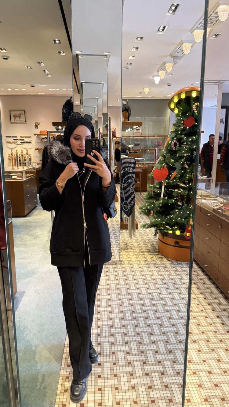 Premium Fox Fur Hoodie Set