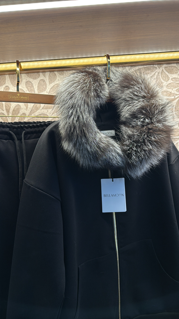 Premium Fox Fur Hoodie Set