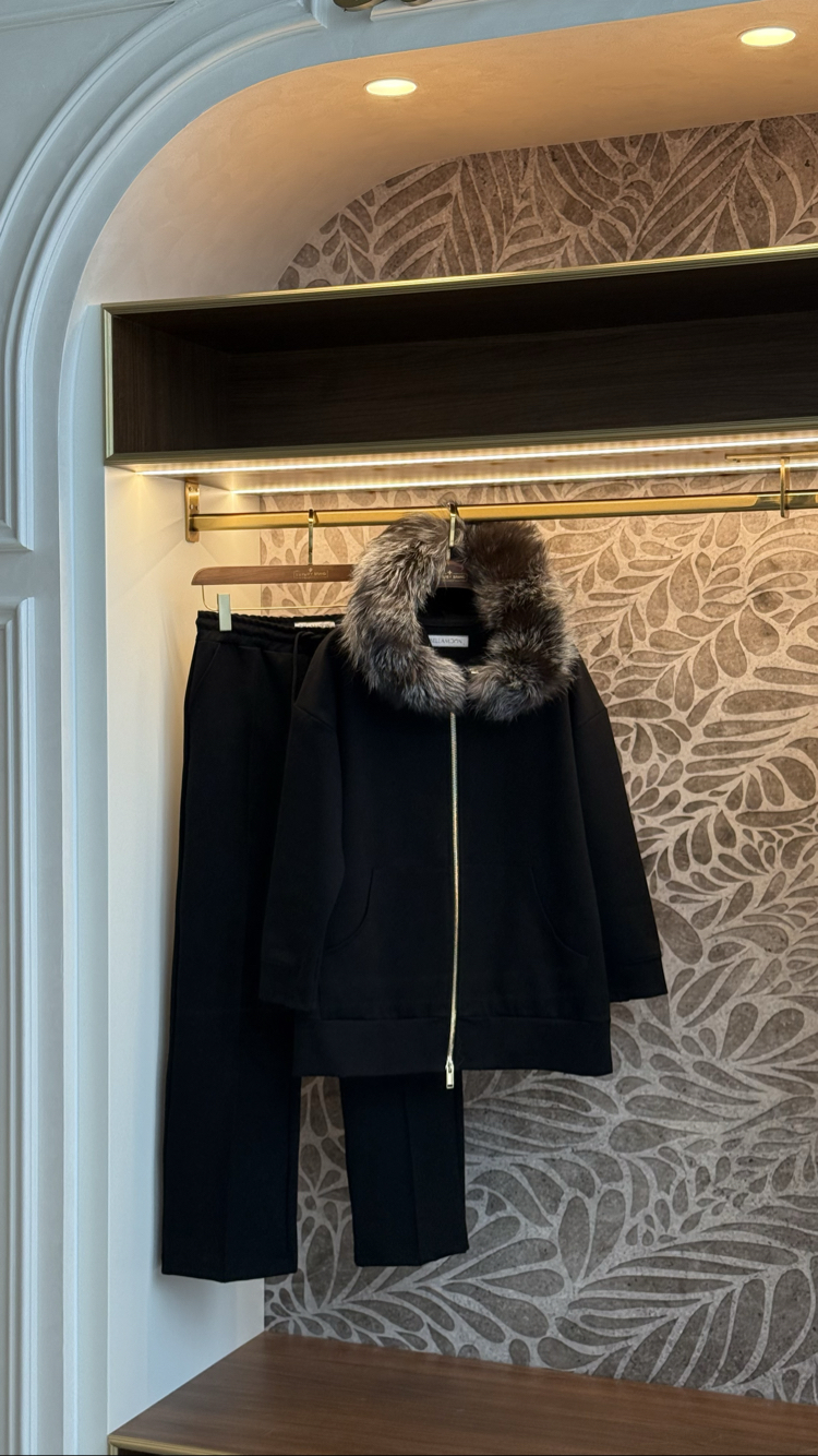 Premium Fox Fur Hoodie Set