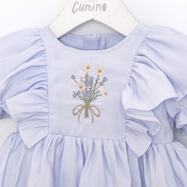 CLAIRE KIZ ELBİSE 6-9 / 9-12 / 12-18 / 18-24 AY - MAVİ