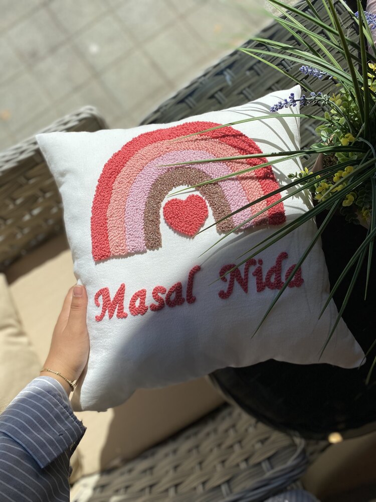 Gökkuşağı kırlent kılıfı