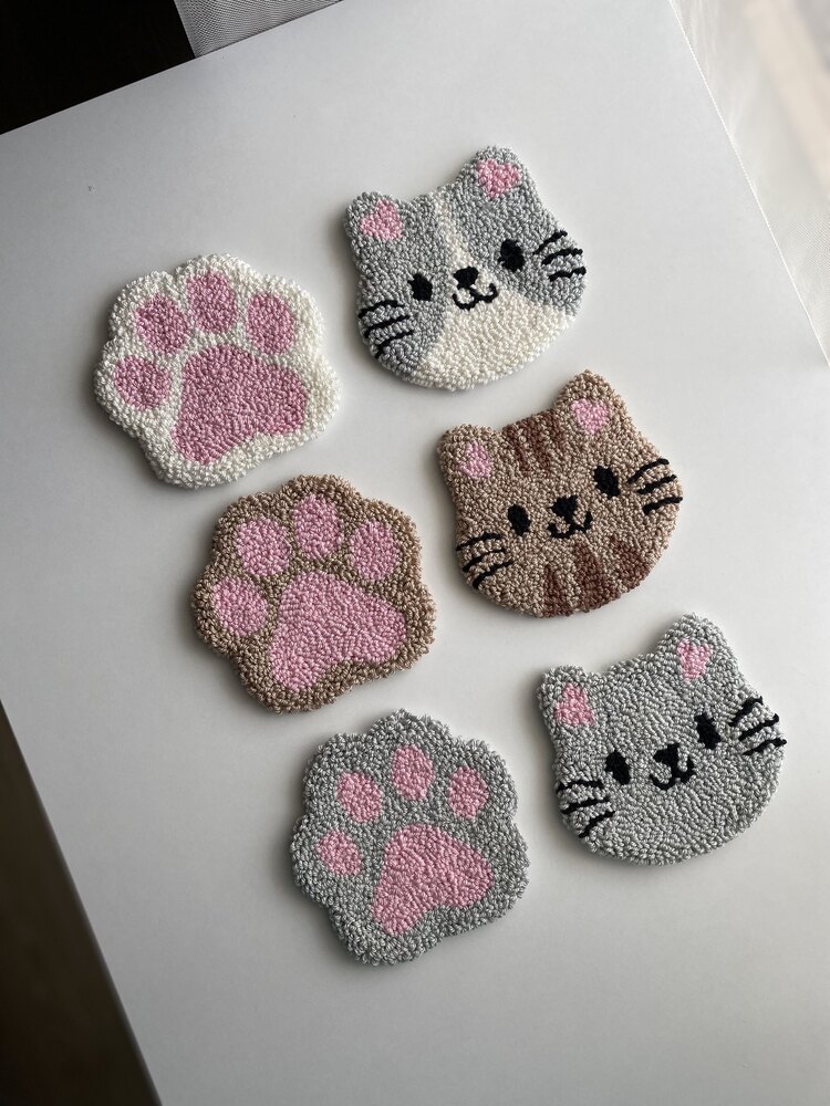 İkili kedi bardak altlığı