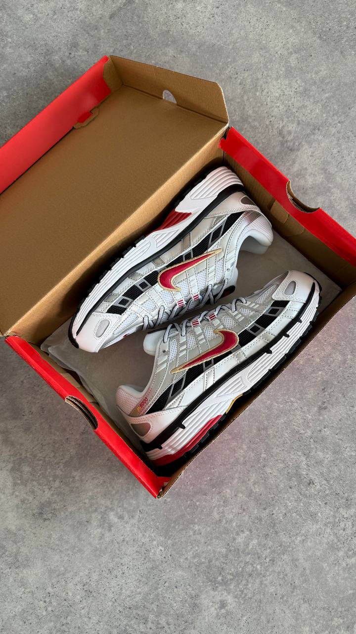 Nike P-6000 White Gold Red