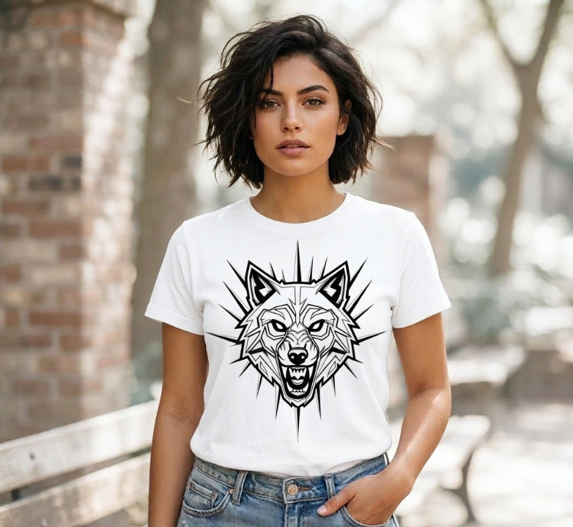 Geometric Wolf Head Vector Design - Aggressive Wolf SVG, EPS, PNG, DXF - Digital Download