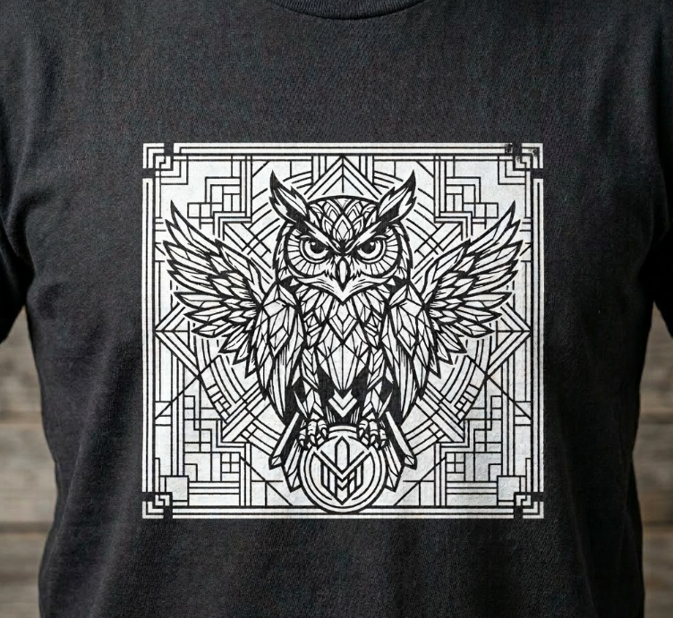 Geometric Owl Vector Design - Majestic Wisdom Owl SVG, EPS, PNG, DXF, AI - Digital Download