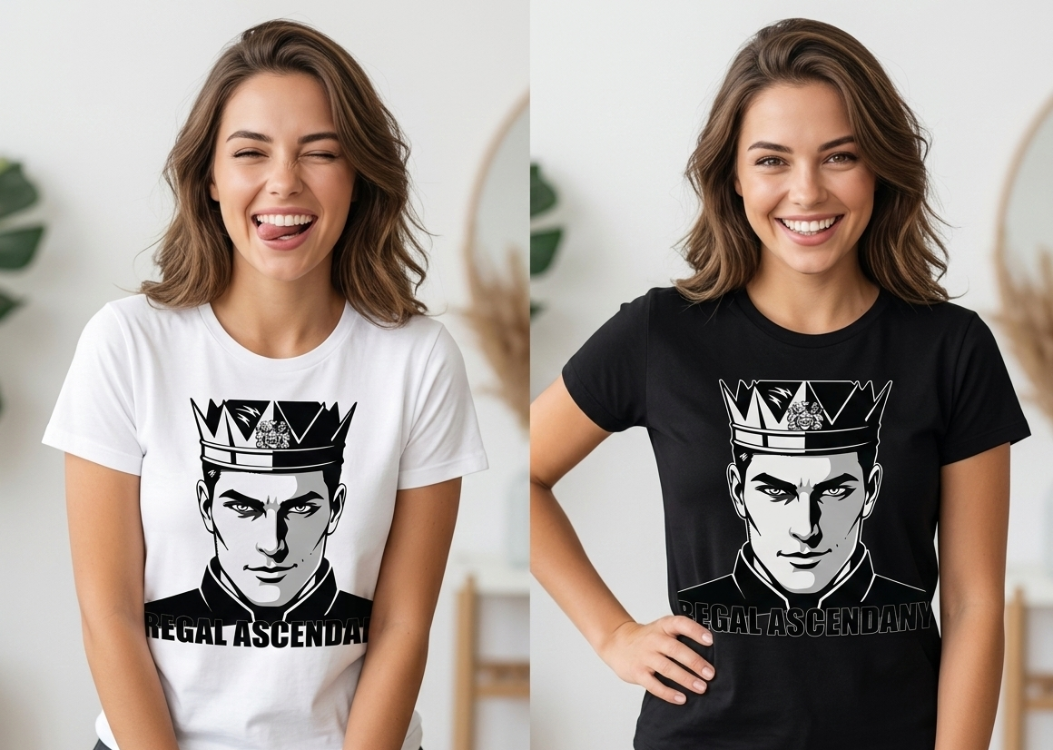 Regal King Crown Vector Art - Majestic Prince Portrait SVG, EPS, PNG, DXF, AI - Digital Download